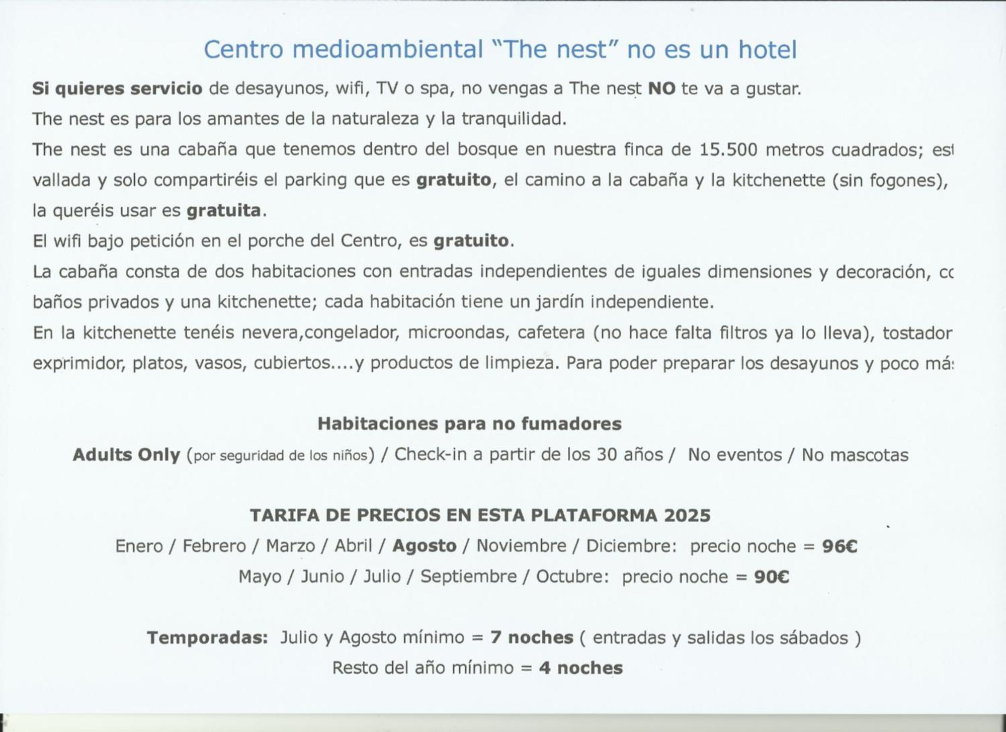 בית הארחה El Plano 	Centro Medioambiental The Nest - Adults Only מראה חיצוני תמונה